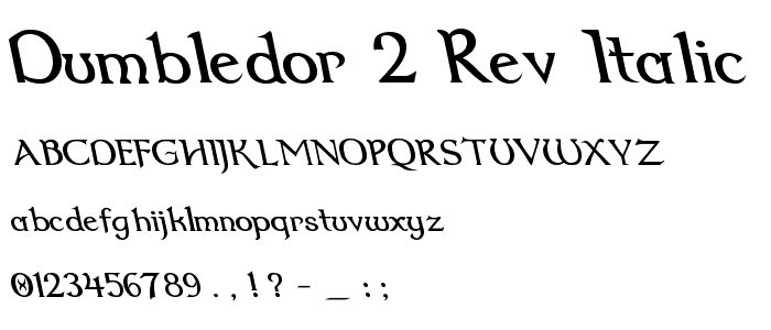 Dumbledor 2 Rev Italic font
